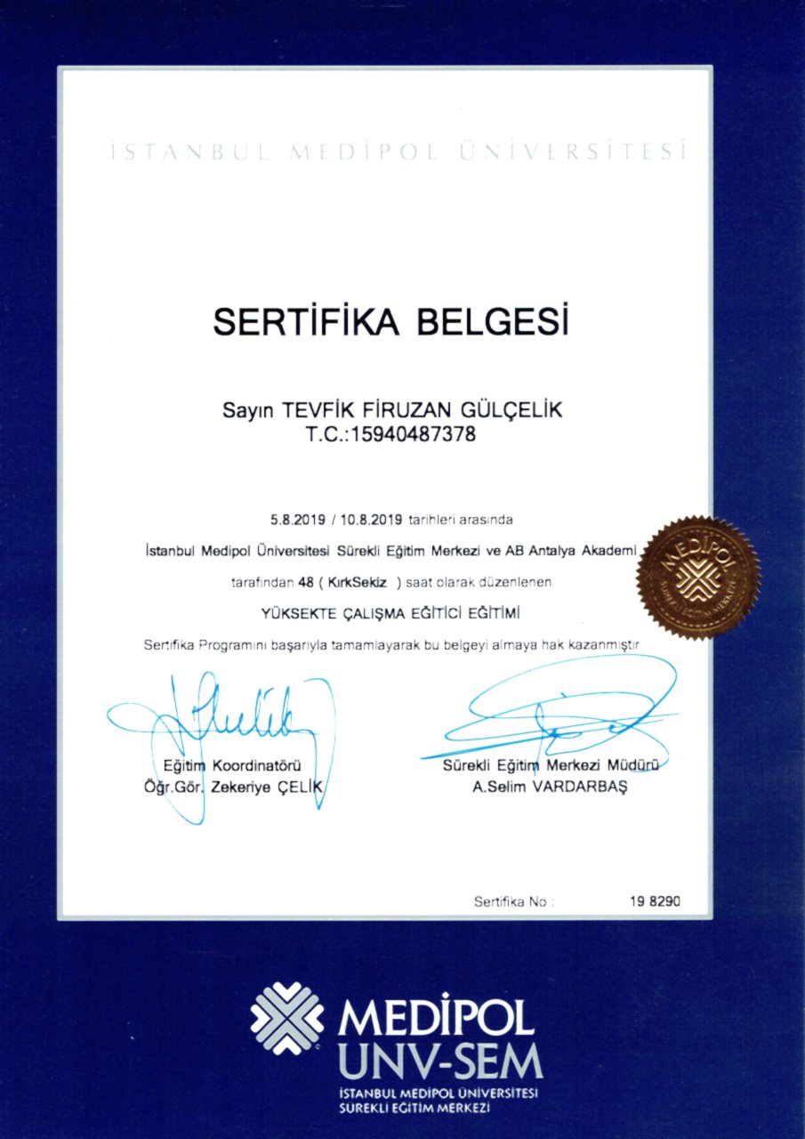 Yangin Eğitmeni Sertifikası